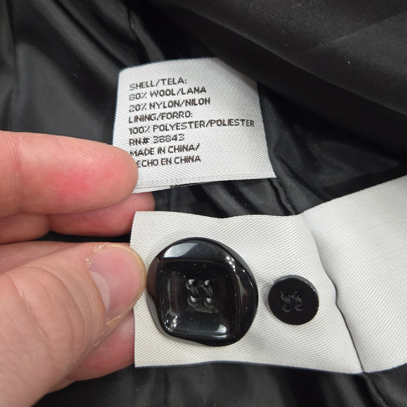 Worthington Black Wool Blend Button Front Winter Dress Coat Size Large NWT - Picture 9 of 11
